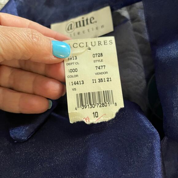 eNite Collection shirt blouse top women's 10 formal semi-formal blue purple - Picture 9 of 16